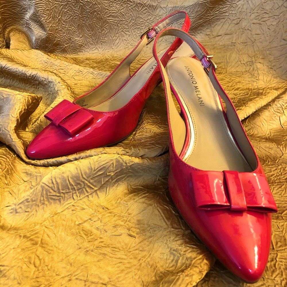 Antonio Melanie pink sling back kitten heel